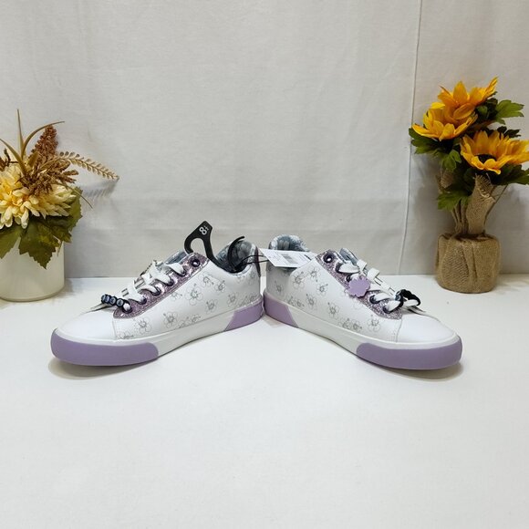 Disney Stitch Low Top Sneakers Womens 8.5 Lace-Up Glitter Accents Charm Keychain - Picture 3 of 8